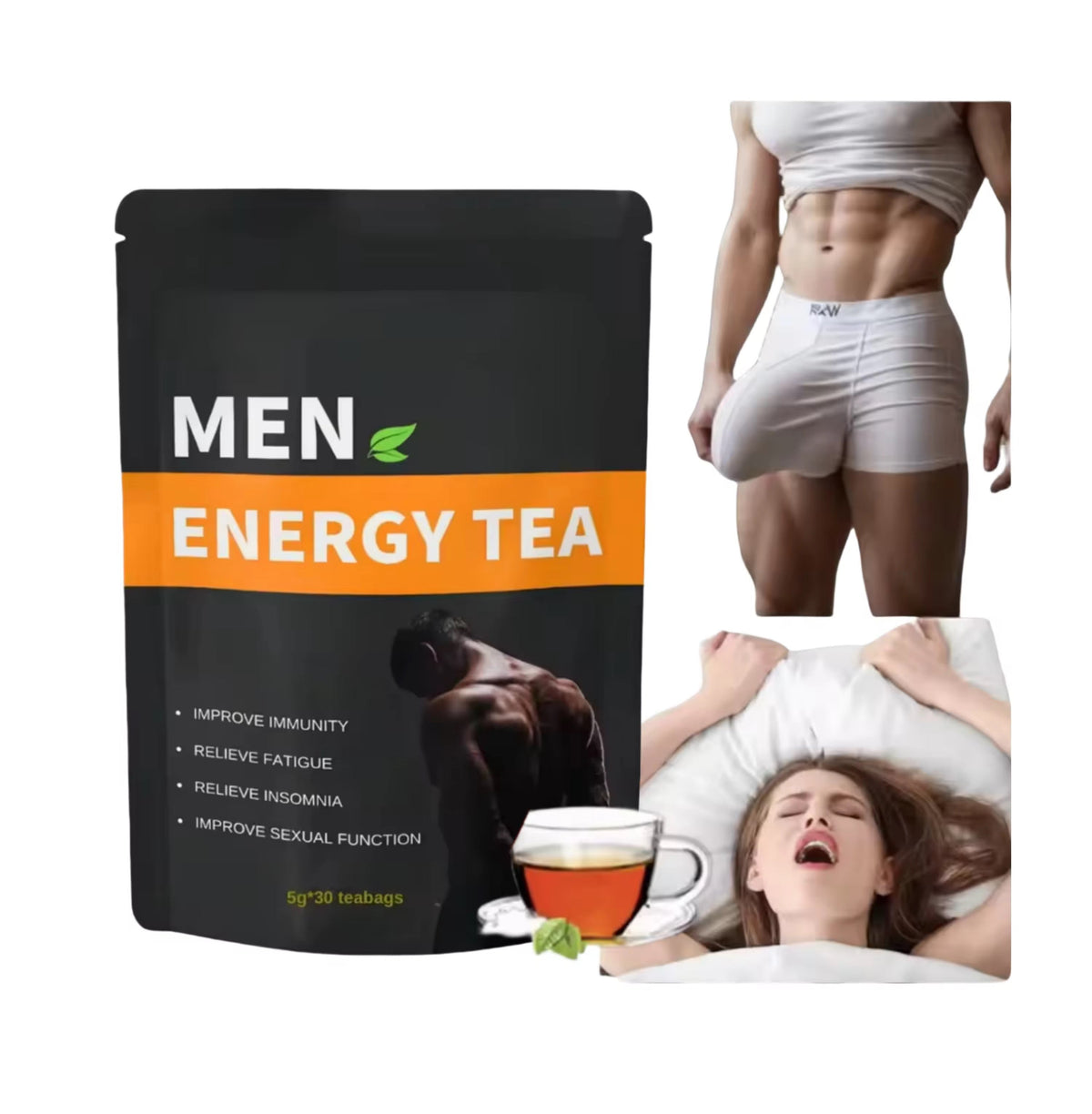 Énergie Alpha – Thé pour Hommes:                                        💪 Renforce l’immunité
⚡ Soulage la fatigue
😴 Améliore le sommeil
🔥 Améliore la fonction sexuelle