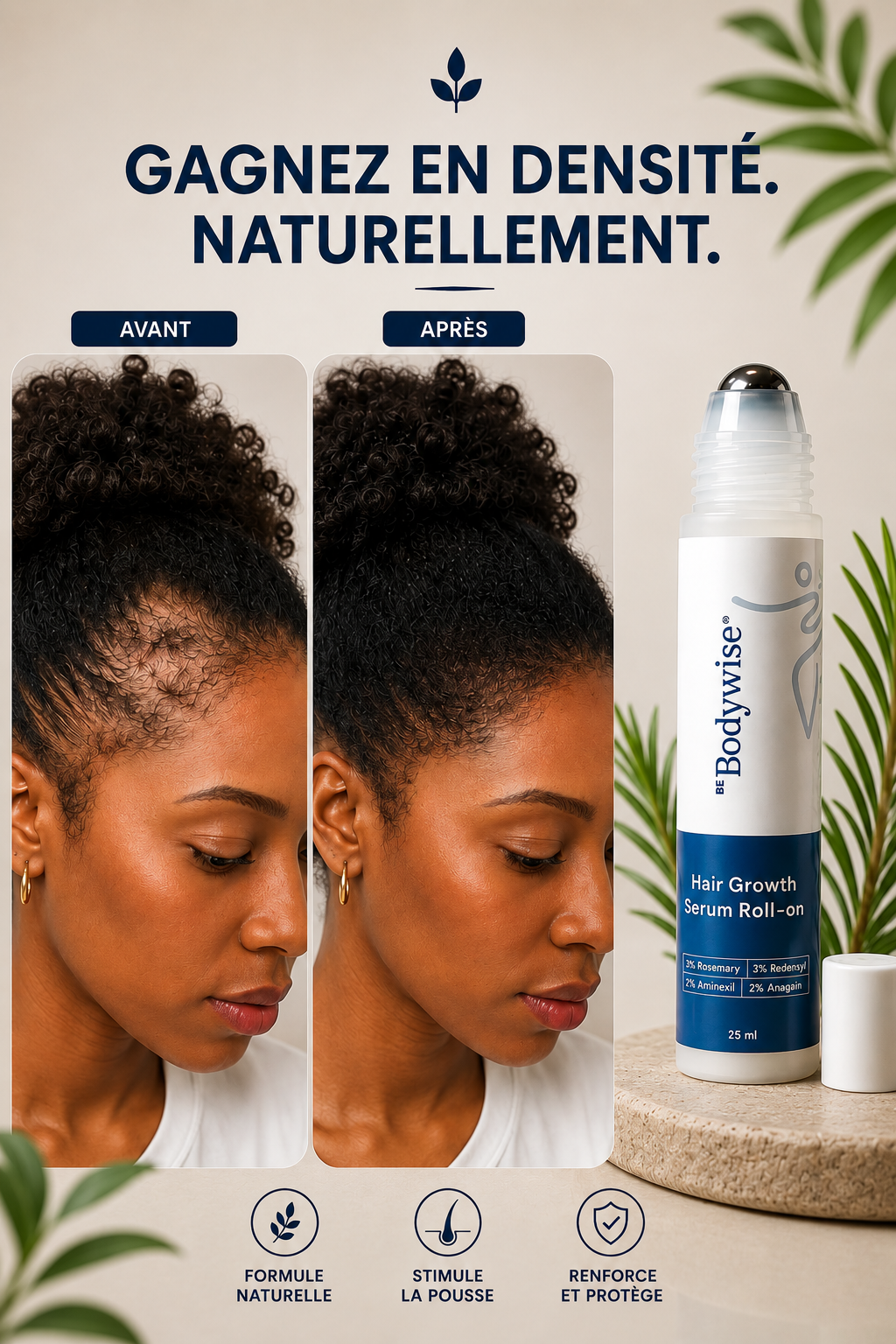 Sérum roll-on pour la croissance des cheveux